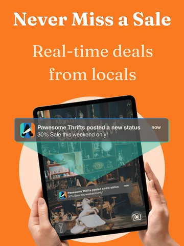 Athrigo push notification alerting a shopper to a nearby shop sale